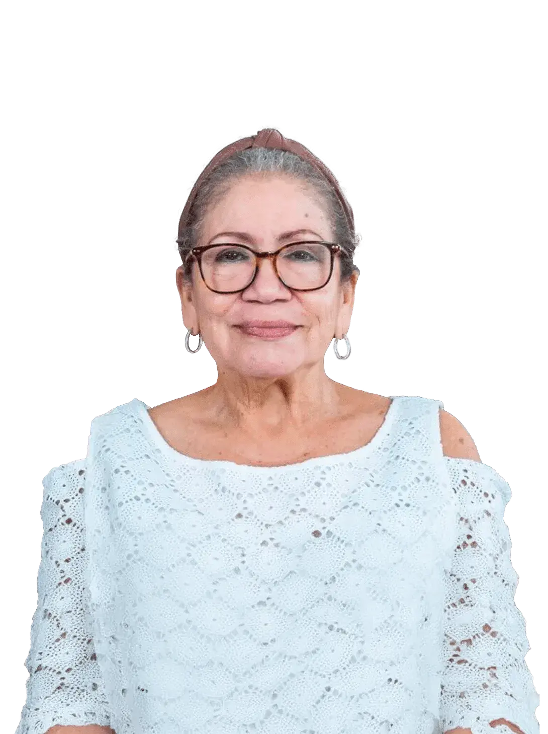 Rosario, the daycare provider, smiling in a portrait.